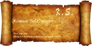 Komsa Sámson névjegykártya